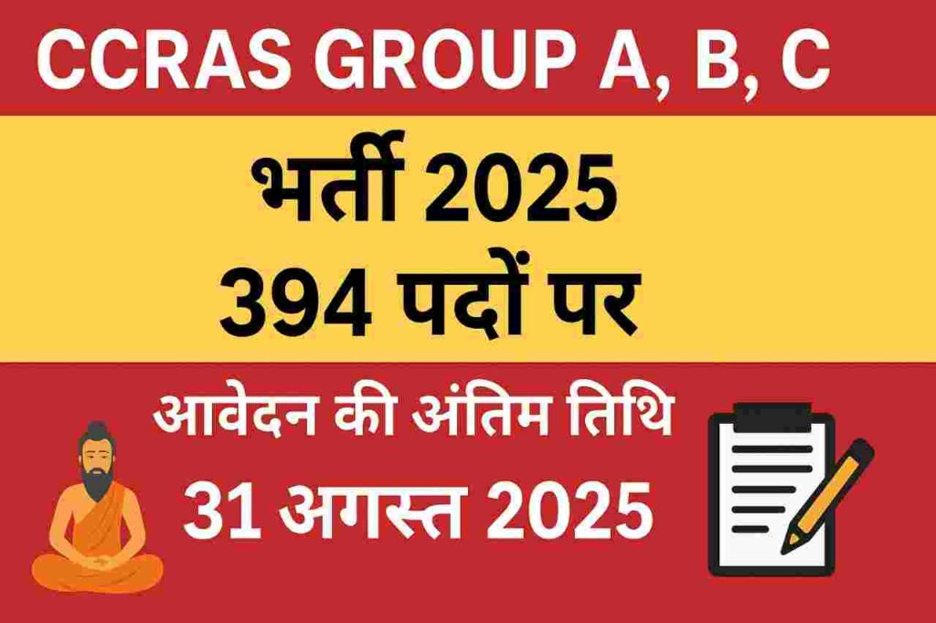 CCRAS Group A, B, C Recruitment 2025